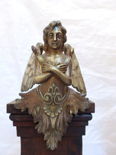 Load image into Gallery viewer, 19TH Gorgeous PAIR antique Winged Angel Putti Statue Church Altar Salvage Bronze
