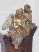 Load image into Gallery viewer, 19TH Gorgeous PAIR antique Winged Angel Putti Statue Church Altar Salvage Bronze
