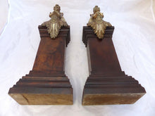 Load image into Gallery viewer, 19TH Gorgeous PAIR antique Winged Angel Putti Statue Church Altar Salvage Bronze
