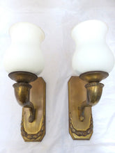 Load image into Gallery viewer, Gorgeous Pair Wall Light Sconces ART DECO Bronze France 1920
