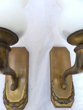 Load image into Gallery viewer, Gorgeous Pair Wall Light Sconces ART DECO Bronze France 1920
