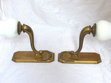 Load image into Gallery viewer, Gorgeous Pair Wall Light Sconces ART DECO Bronze France 1920
