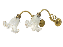 Load image into Gallery viewer, Antique PAIR French Gilded Bronze Wall Light Sconce Chimera 2x Rare Shades
