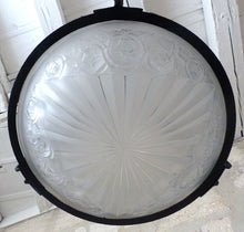 Load image into Gallery viewer, XL Large Antique French ART DECO Ceiling Suspension Chandelier 1930 Signed DEGUE
