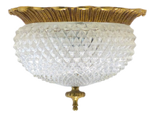 Load image into Gallery viewer, Gorgeous Mid-century Bronze Glass Ceiling Lamp by Glashütte Limburg Germany 60&#39;s
