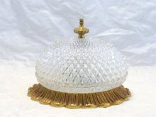 Load image into Gallery viewer, Gorgeous Mid-century Bronze Glass Ceiling Lamp by Glashütte Limburg Germany 60&#39;s
