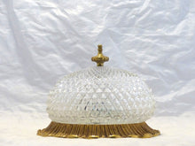 Load image into Gallery viewer, Gorgeous Mid-century Bronze Glass Ceiling Lamp by Glashütte Limburg Germany 60&#39;s
