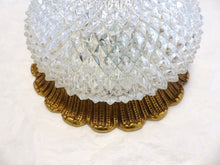 Load image into Gallery viewer, Gorgeous Mid-century Bronze Glass Ceiling Lamp by Glashütte Limburg Germany 60&#39;s
