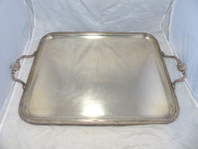 Load image into Gallery viewer, HUGE 30&quot; Antique 19th C French Silverplated Rectangular Tray with Handles Shell
