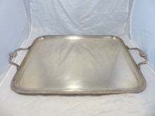 Load image into Gallery viewer, HUGE 30&quot; Antique 19th C French Silverplated Rectangular Tray with Handles Shell
