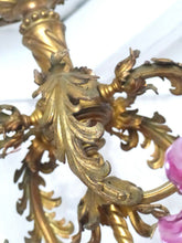 Load image into Gallery viewer, 19TH Excpt Large French Gilded Bronze Louis XV Rococo Chandelier 5 fires Shades
