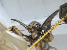 Load image into Gallery viewer, 1920 RARE PAIR French Bronze Cherub Suspension Ceiling Chandelier  Angel Putti
