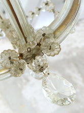 Load image into Gallery viewer, Gorgeous antique 1940 Venetian Murano Ball Ceiling Chandelier Crystal Prism Cage
