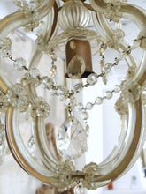 Load image into Gallery viewer, Gorgeous antique 1940 Venetian Murano Ball Ceiling Chandelier Crystal Prism Cage
