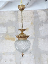 Load image into Gallery viewer, Gorgeous Mid-century 60&#39;s Bronze Glass Ceiling Lamp by Glashütte Limburg Germany
