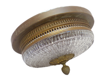 Load image into Gallery viewer, 12&quot; Gorgeous Antique French Empire Ceiling Gilded Bronze Brass &amp; Crystal 1920s
