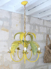 Load image into Gallery viewer, HANS KOGL Charming Vintage Palm Chandelier Ceiling 70&#39;s Regency Mid Century Rust
