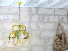 Load image into Gallery viewer, HANS KOGL Charming Vintage Palm Chandelier Ceiling 70&#39;s Regency Mid Century Rust
