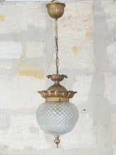 Load image into Gallery viewer, Nice Mid-century 60&#39;s Bronze Glass Ceiling Lamp by Glashütte Germany Limburg
