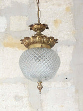 Load image into Gallery viewer, Nice Mid-century 60&#39;s Bronze Glass Ceiling Lamp by Glashütte Germany Limburg
