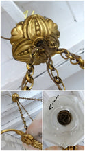 Load image into Gallery viewer, 1920 Gorgeous Antique French Alabaster Pendant Chandelier Ceiling Bronze Profile
