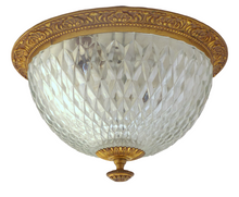 Load image into Gallery viewer, Gorgeous Vintage French Empire Ceiling D: 10&quot; Gilded Bronze &amp; Glass 1950s
