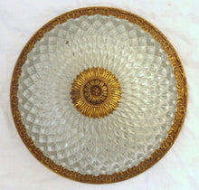 Load image into Gallery viewer, Gorgeous Vintage French Empire Ceiling D: 10&quot; Gilded Bronze &amp; Glass 1950s
