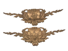 Load image into Gallery viewer, PAIR 19TH Antique French Gilded Bronze Shell Pediment 16&quot; Hardware Salvage 209
