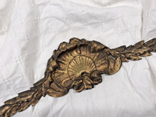Load image into Gallery viewer, 1900 Antique French Gilded Bronze Shell Pediment 16" Hardware Salvage 201

