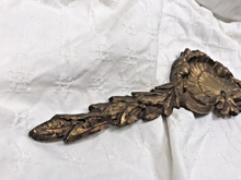 Load image into Gallery viewer, 1900 Antique French Gilded Bronze Shell Pediment 16" Hardware Salvage 201
