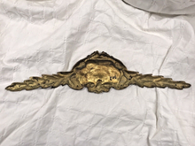 Load image into Gallery viewer, 1900 Antique French Gilded Bronze Shell Pediment 16" Hardware Salvage 201
