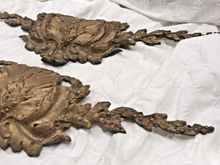 Load image into Gallery viewer, PAIR 19TH Antique French Gilded Bronze Shell Pediment 16&quot; Hardware Salvage 209
