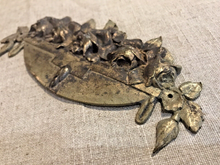 Load image into Gallery viewer, 1930 ART DECO Antique French Gilded Bronze Pediment 6.3&quot; Hardware Salvage
