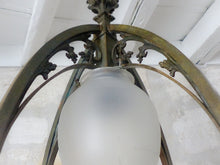 Load image into Gallery viewer, Gorgeous French Sanctuary Bronze Gothic Lantern Chandelier Ceiling Chimera 19TH
