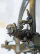 Load image into Gallery viewer, Gorgeous French Sanctuary Bronze Gothic Lantern Chandelier Ceiling Chimera 19TH
