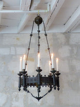 Load image into Gallery viewer, Antique French Sanctuary Church Crown Gothic Chandelier Ceiling Religious Gothic
