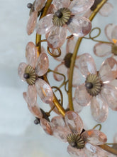 Load image into Gallery viewer, Gorgeous Ceiling Ball Chandelier Prisms Flowers Maison Bagues Style 1930 RARE
