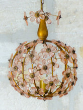 Load image into Gallery viewer, Gorgeous Ceiling Ball Chandelier Prisms Flowers Maison Bagues Style 1930 RARE
