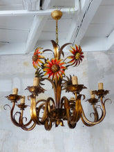 Load image into Gallery viewer, OMG Large Chandelier Ceiling 70&#39;s Sunflower Hollywood Regency Mid Century KOGL
