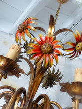 Load image into Gallery viewer, OMG Large Chandelier Ceiling 70&#39;s Sunflower Hollywood Regency Mid Century KOGL
