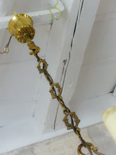 Load image into Gallery viewer, Vintage French 6 Arms Gilt Bronze Brass Chandelier Ceiling Rococo Louis XV 50&#39;s
