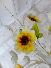 Load image into Gallery viewer, Charming Florentine Chandelier Tole Painted Metal Flowers 60&#39;s Italian Ceiling
