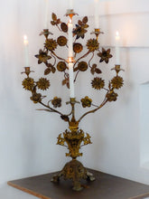 Load image into Gallery viewer, 34&quot; Gorgeous XL Antique Altar Church French Candlestick Bronze Candelabra 19TH
