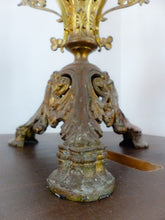 Load image into Gallery viewer, 34&quot; Gorgeous XL Antique Altar Church French Candlestick Bronze Candelabra 19TH
