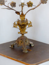Load image into Gallery viewer, 34&quot; Gorgeous XL Antique Altar Church French Candlestick Bronze Candelabra 19TH
