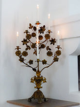 Load image into Gallery viewer, 34&quot; Gorgeous XL Antique Altar Church French Candlestick Bronze Candelabra 19TH
