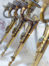 Load image into Gallery viewer, Gorgeous Set 4x Antique Gilded Bronze Wall light Sconce 1920 RAM theme Louis XVI
