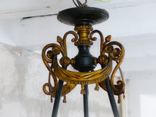 Load image into Gallery viewer, 19TH Antique French 3 Arms Ormolu Bronze Brass Tole Chandelier Ceiling Empire
