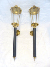 Load image into Gallery viewer, Gorgeous Pair of Mid Century Large Torcheres Wall Sconces by Maison Lunel 1950
