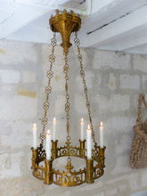 Load image into Gallery viewer, 19TH Antique French Sanctuary Church Crown Chandelier Ceiling Religious Gothic
